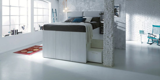 創意生活家具:與臥床融為一體的衣帽間 創意生活家具:與臥床融為一體的衣帽間