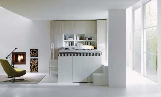 創意生活家具:與臥床融為一體的衣帽間 創意生活家具:與臥床融為一體的衣帽間