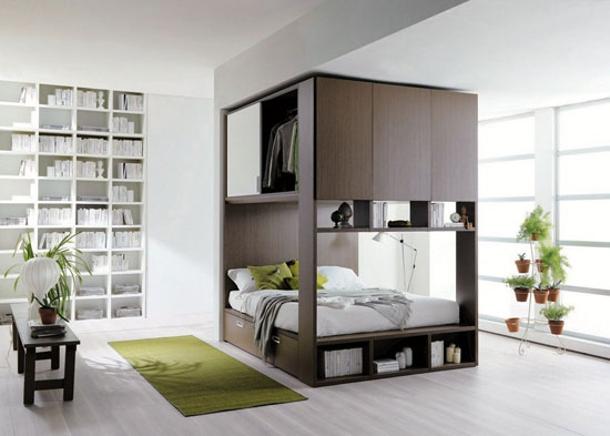 創意生活家具:與臥床融為一體的衣帽間 創意生活家具:與臥床融為一體的衣帽間