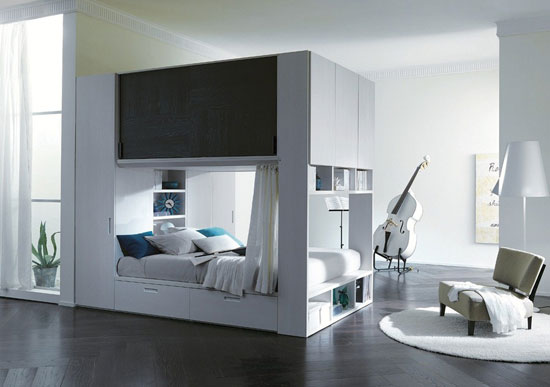 創意生活家具:與臥床融為一體的衣帽間 創意生活家具:與臥床融為一體的衣帽間